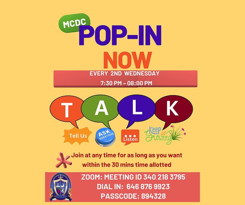 A poster with the words " talk " and " pop-in now ".